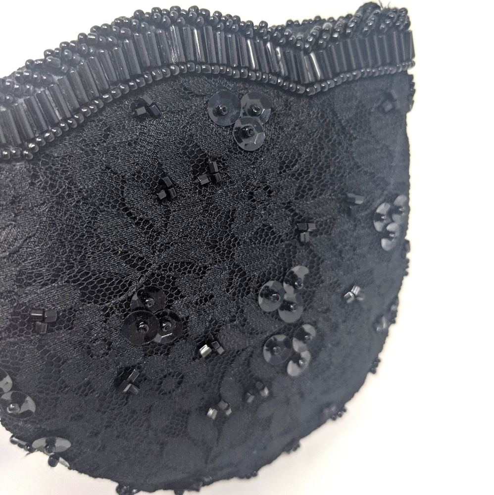 Vintage black beaded and lace nordstrom wristlet